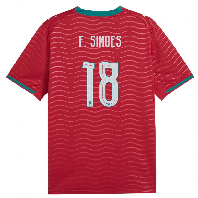 Danxen Women Portugal Francisco Simões #18 Red Green White Home Jersey 26-28 T-Shirt