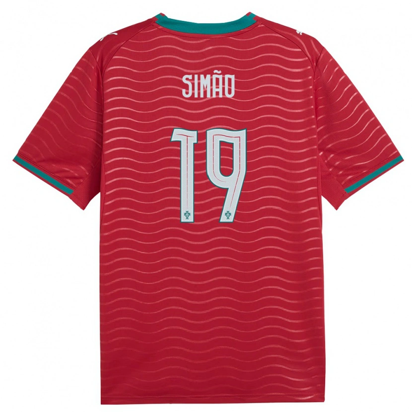 Danxen Women Portugal Martim Simão #19 Red Green White Home Jersey 26-28 T-Shirt