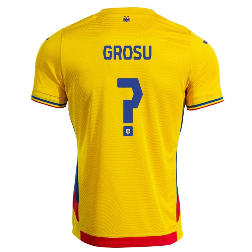 Danxen Women Romania Mihai Grosu #0 Yellow Red Home Jersey 26-28 T-Shirt