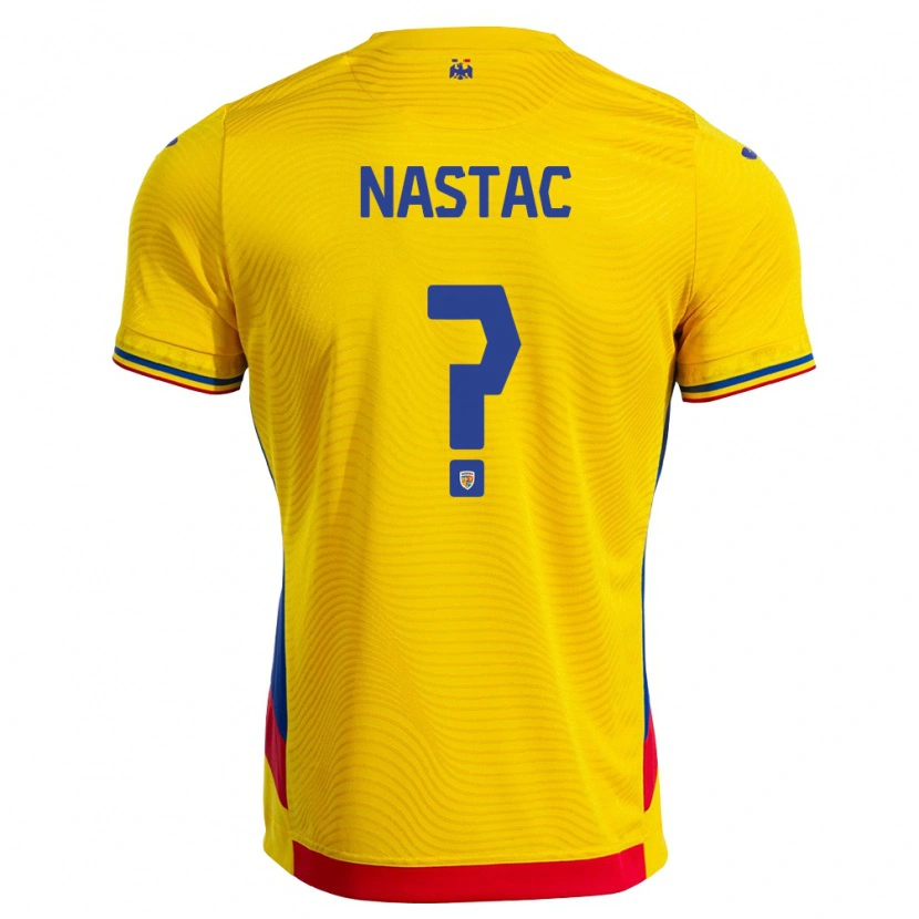 Danxen Women Romania Ștefan Năstac #0 Yellow Red Home Jersey 26-28 T-Shirt