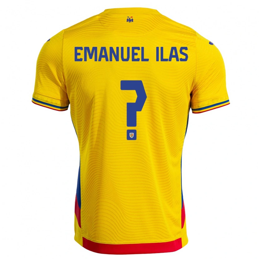 Danxen Women Romania Emanuel Ilaș #0 Yellow Red Home Jersey 26-28 T-Shirt