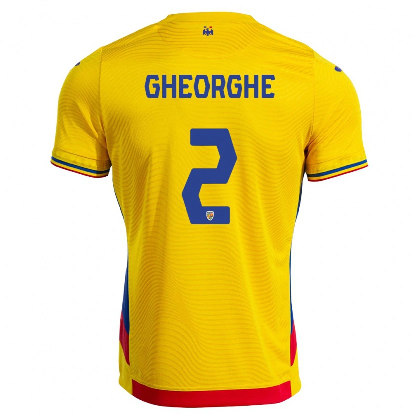 Danxen Women Romania Costyn Gheorghe #2 Yellow Red Home Jersey 26-28 T-Shirt