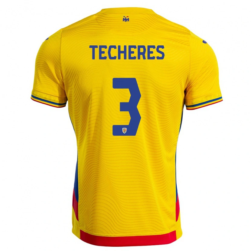 Danxen Women Romania Alin Techereș #3 Yellow Red Home Jersey 26-28 T-Shirt