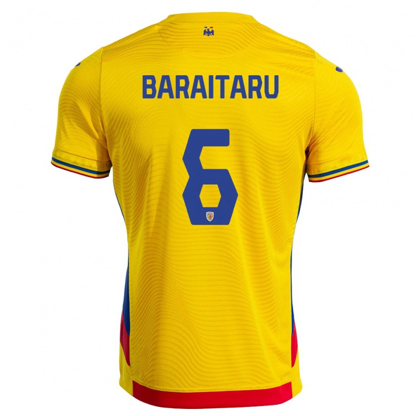 Danxen Women Romania Mario Bărăitaru #6 Yellow Red Home Jersey 26-28 T-Shirt