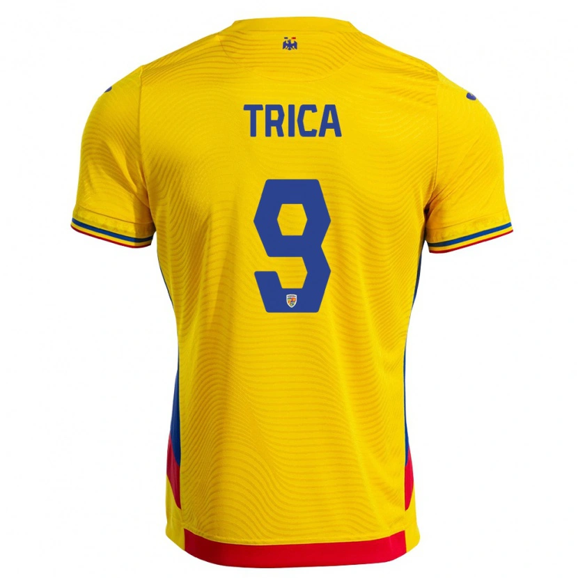 Danxen Women Romania Atanas Trică #9 Yellow Red Home Jersey 26-28 T-Shirt