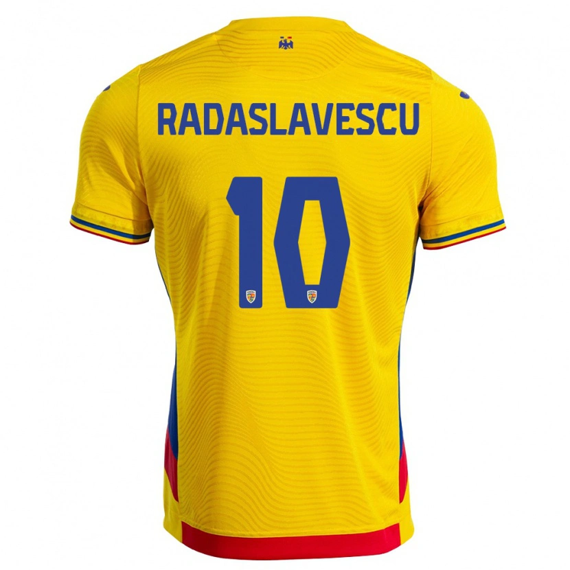 Danxen Women Romania Eduard Radaslavescu #10 Yellow Red Home Jersey 26-28 T-Shirt