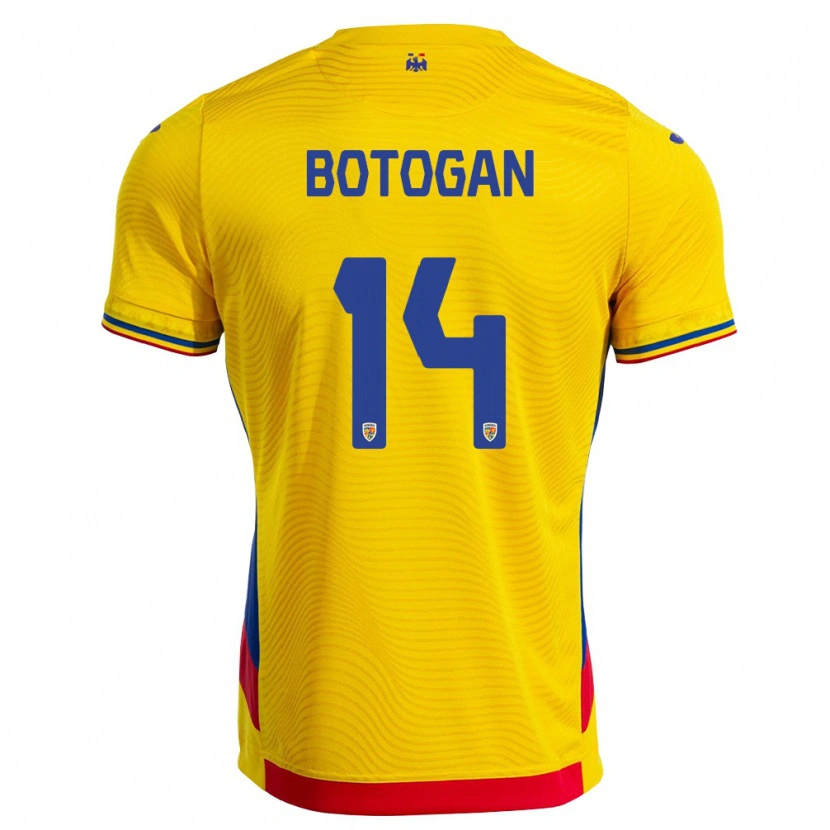 Danxen Women Romania Alin Boțogan #14 Yellow Red Home Jersey 26-28 T-Shirt