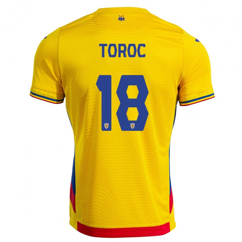 Danxen Women Romania Andrei Toroc #18 Yellow Red Home Jersey 26-28 T-Shirt