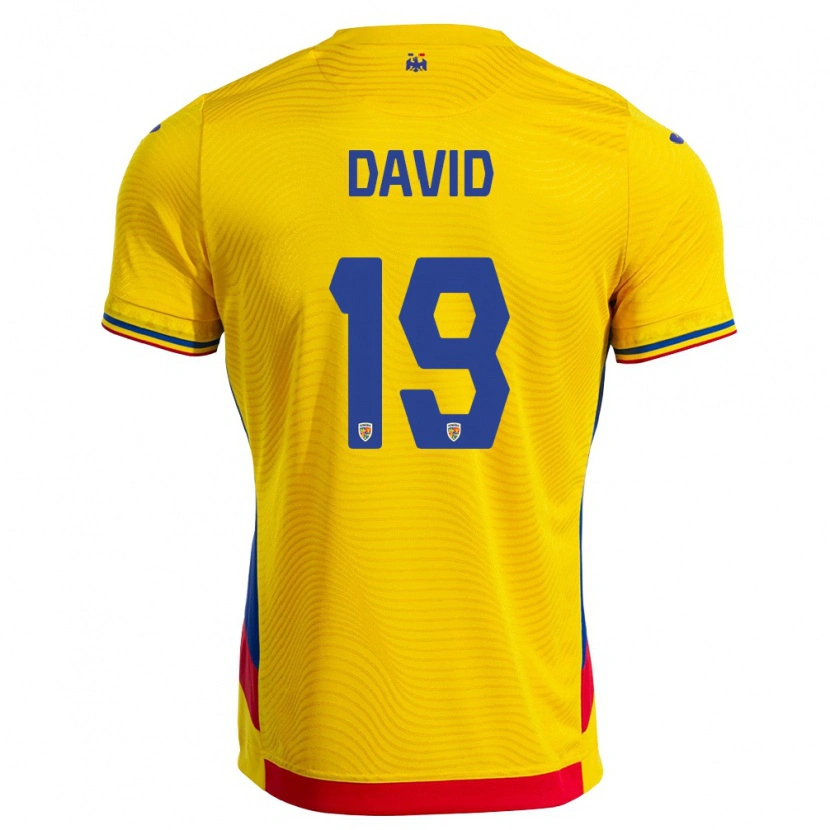 Danxen Women Romania Mario David #19 Yellow Red Home Jersey 26-28 T-Shirt