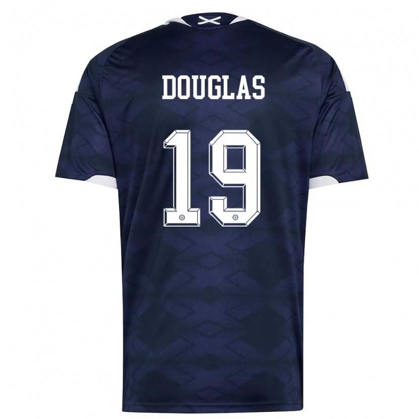 Danxen Women Scotland Luke Douglas #19 Navy White Home Jersey 26-28 T-Shirt