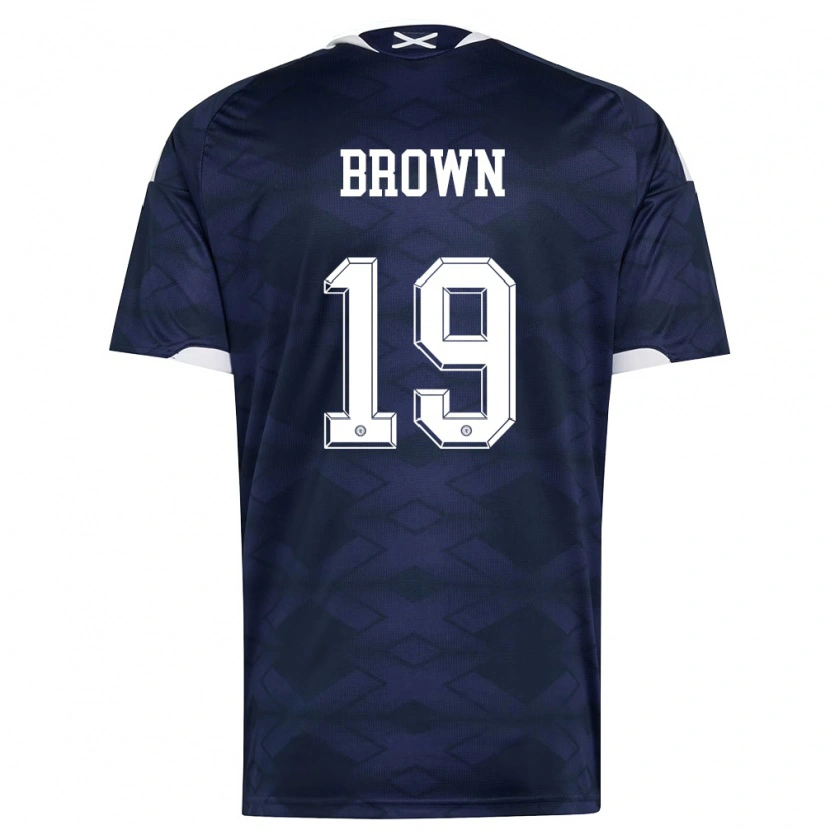 Danxen Women Scotland Jacob Brown #19 Navy White Home Jersey 26-28 T-Shirt