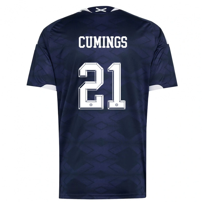 Danxen Women Scotland Eartha Cumings #21 Navy White Home Jersey 26-28 T-Shirt