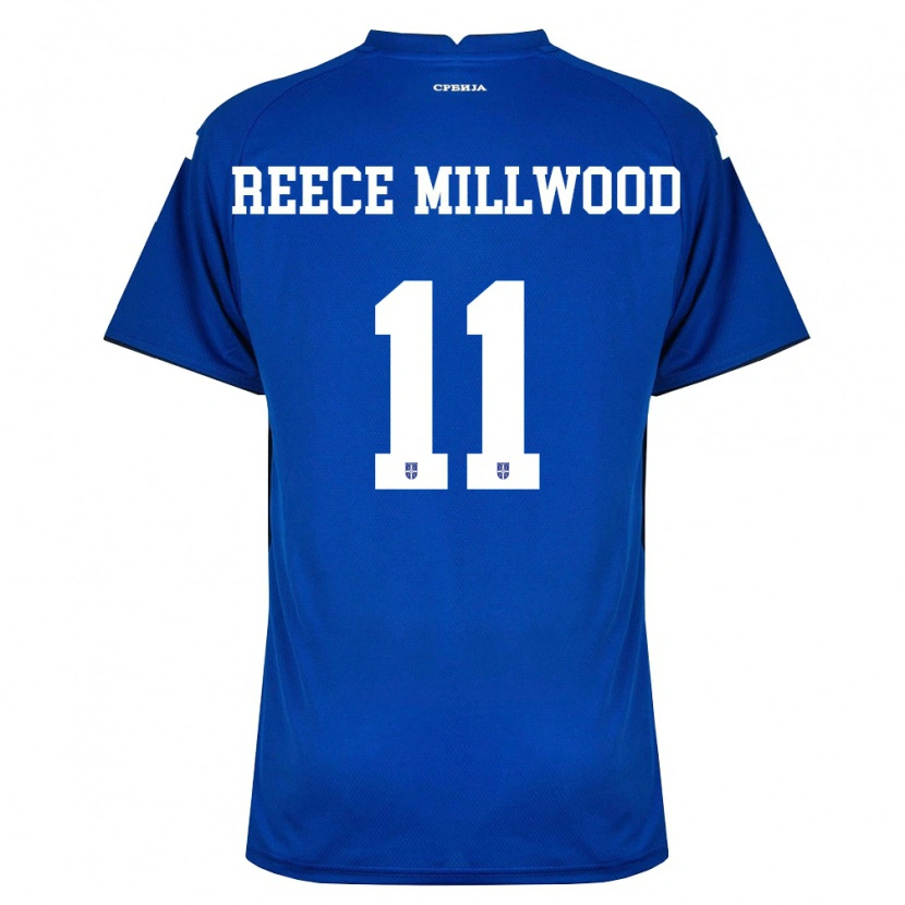 Danxen Women Serbia William Reece Millwood #11 Navy Red Home Jersey 26-28 T-Shirt