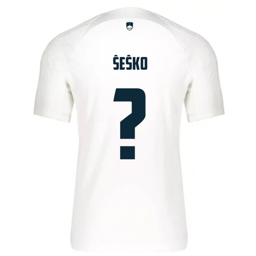 Danxen Women Slovenia Benjamin Sesko #0 White Blue Home Jersey 26-28 T-Shirt