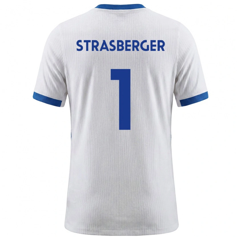 Danxen Women Slovenia Tim Strasberger #1 White Blue Home Jersey 26-28 T-Shirt