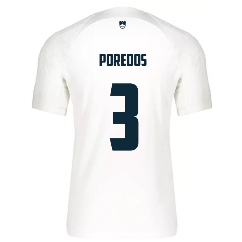 Danxen Women Slovenia Luka Poredos #3 White Blue Home Jersey 26-28 T-Shirt