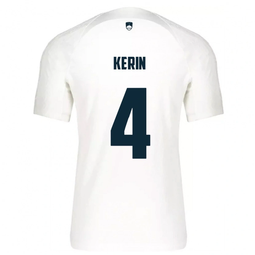 Danxen Women Slovenia Mark Kerin #4 White Blue Home Jersey 26-28 T-Shirt