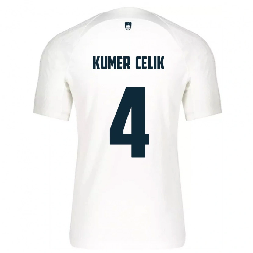Danxen Women Slovenia An Kumer Celik #4 White Blue Home Jersey 26-28 T-Shirt