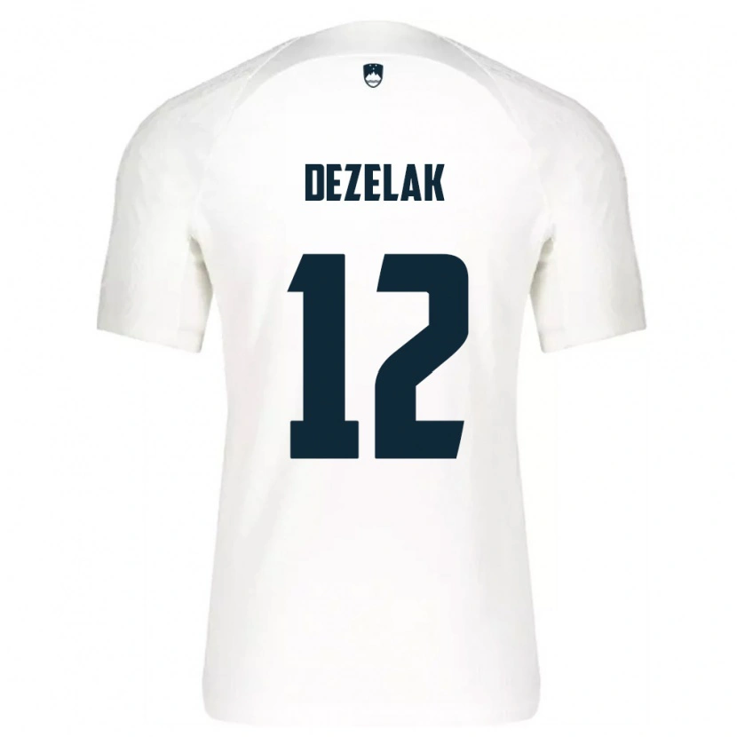 Danxen Women Slovenia Matej Dezelak #12 White Blue Home Jersey 26-28 T-Shirt