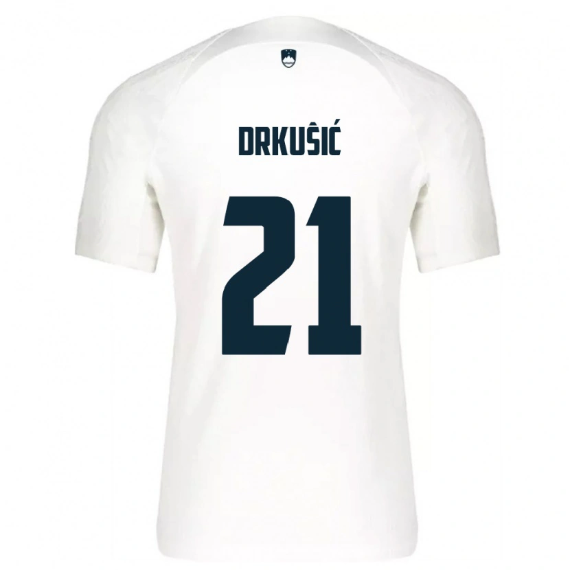 Danxen Women Slovenia Vanja Drkusic #21 White Blue Home Jersey 26-28 T-Shirt