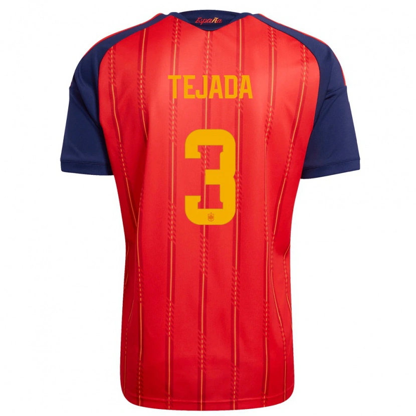 Danxen Women Spain Ana Tejada #3 Red Navy Yellow Home Jersey 26-28 T-Shirt