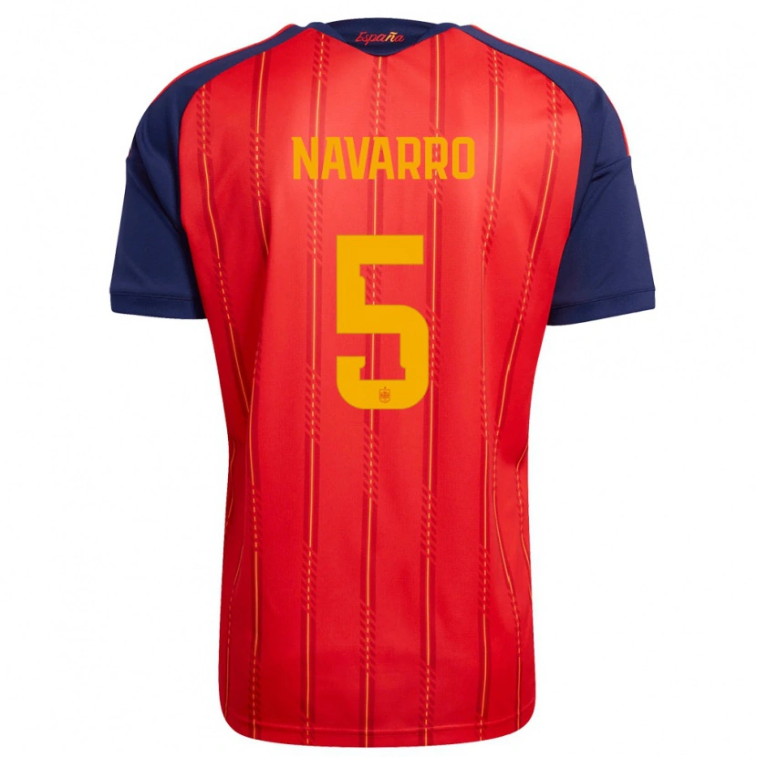 Danxen Women Spain Albert Navarro #5 Red Navy Yellow Home Jersey 26-28 T-Shirt