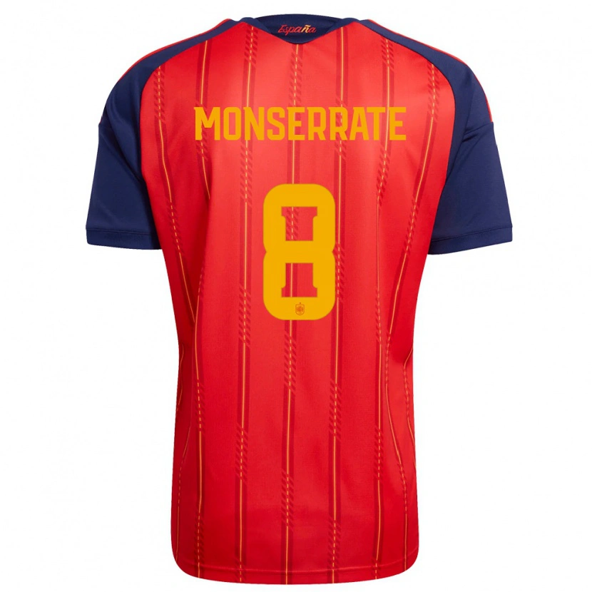 Danxen Women Spain Jano Monserrate #8 Red Navy Yellow Home Jersey 26-28 T-Shirt