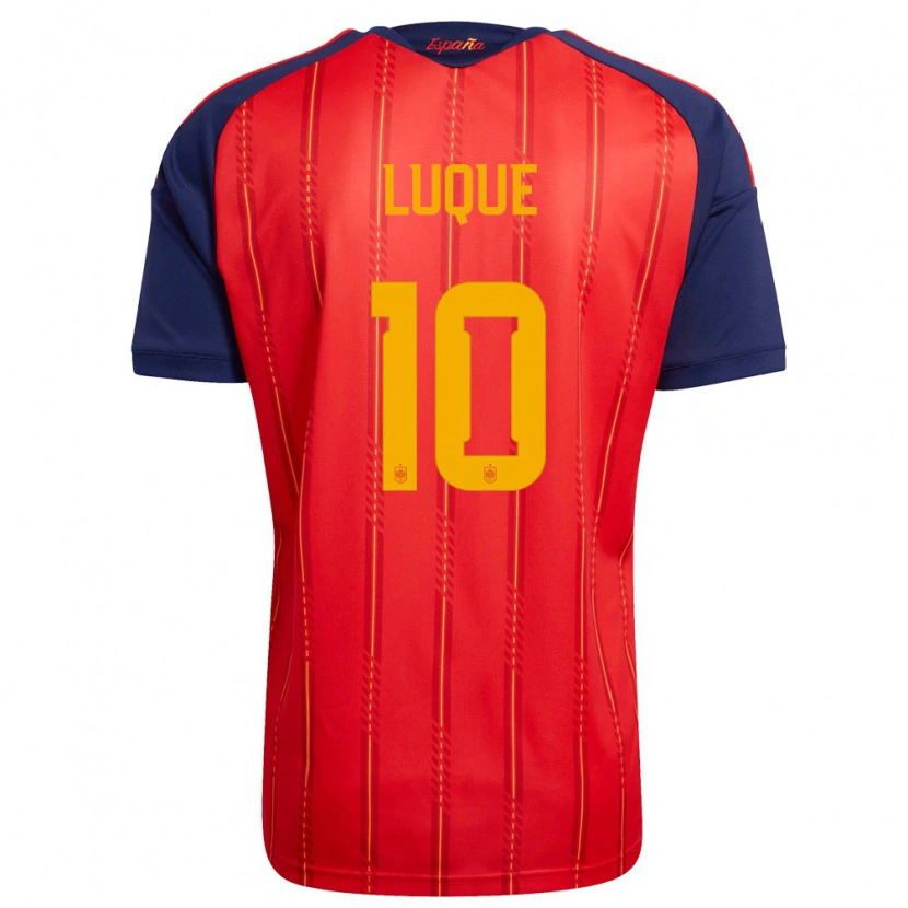 Danxen Women Spain Bruno Luque #10 Red Navy Yellow Home Jersey 26-28 T-Shirt
