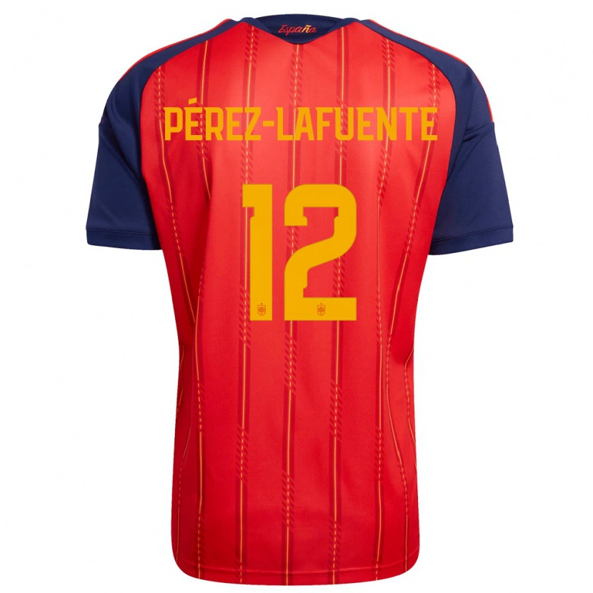 Danxen Women Spain Jorge Pérez-Lafuente #12 Red Navy Yellow Home Jersey 26-28 T-Shirt