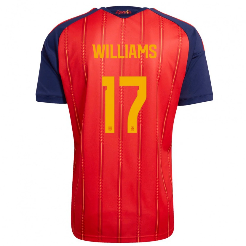 Danxen Women Spain Nico Williams #17 Red Navy Yellow Home Jersey 26-28 T-Shirt