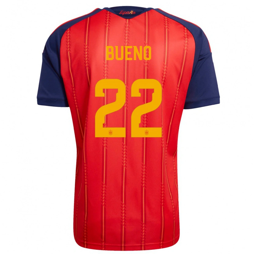 Danxen Women Spain Hugo Bueno #22 Red Navy Yellow Home Jersey 26-28 T-Shirt