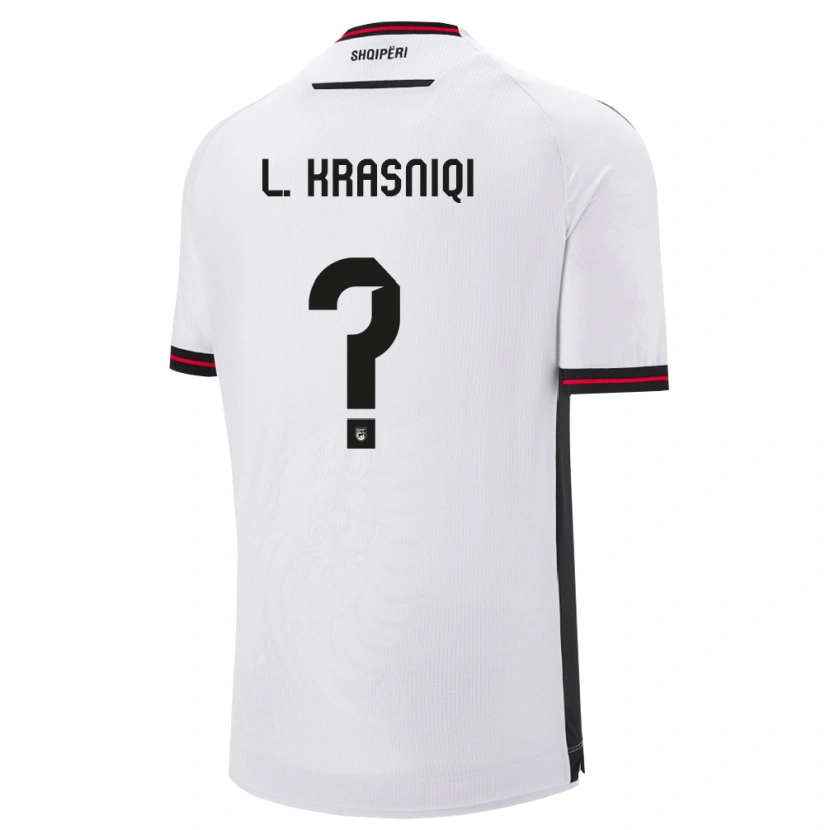 Danxen Women Albania Leart Krasniqi #0 White Black Away Jersey 26-28 T-Shirt