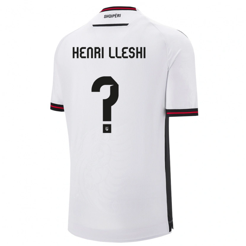 Danxen Women Albania Henri Lleshi #0 White Black Away Jersey 26-28 T-Shirt