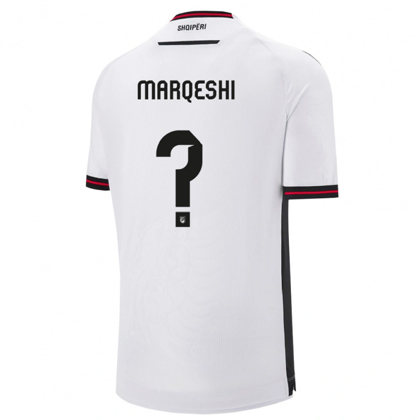 Danxen Women Albania Ernesto Marqeshi #0 White Black Away Jersey 26-28 T-Shirt