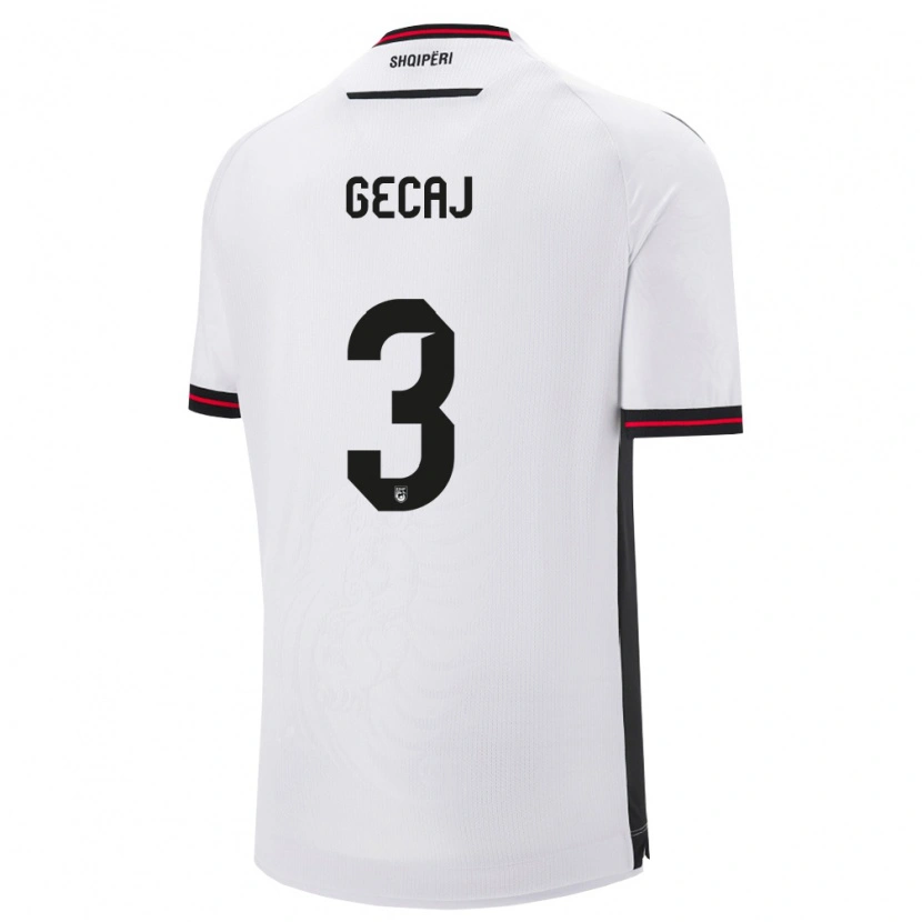 Danxen Women Albania Kris Gecaj #3 White Black Away Jersey 26-28 T-Shirt