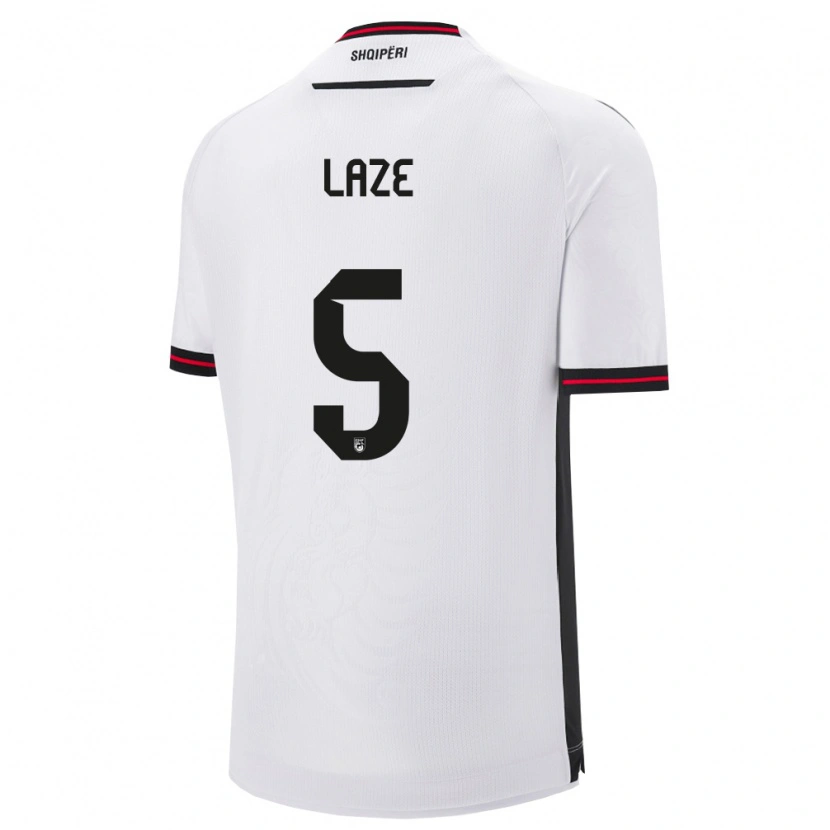 Danxen Women Albania Jetmir Laze #5 White Black Away Jersey 26-28 T-Shirt