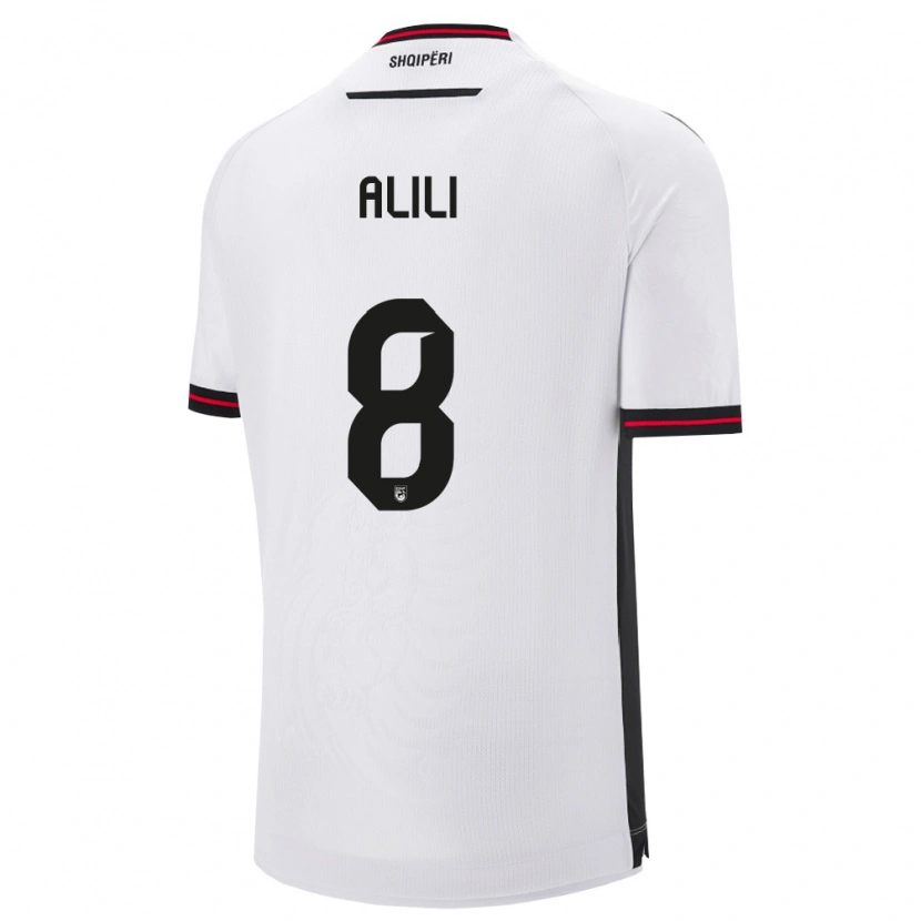 Danxen Women Albania Burak Alili #8 White Black Away Jersey 26-28 T-Shirt