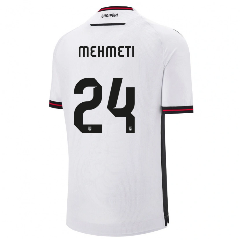 Danxen Women Albania Anis Mehmeti #24 White Black Away Jersey 26-28 T-Shirt
