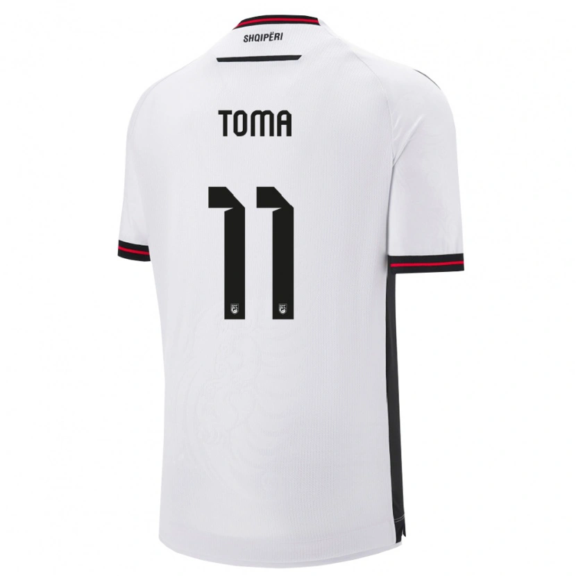 Danxen Women Albania Rrok Toma #11 White Black Away Jersey 26-28 T-Shirt