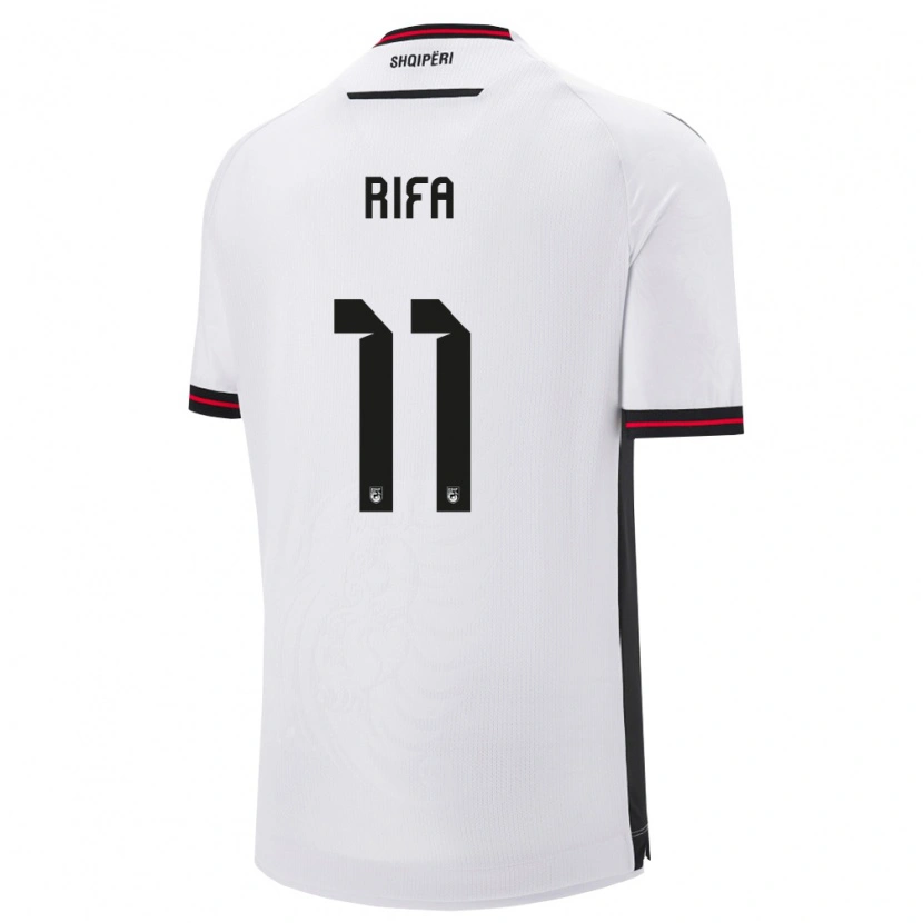 Danxen Women Albania Oresti Rifa #11 White Black Away Jersey 26-28 T-Shirt