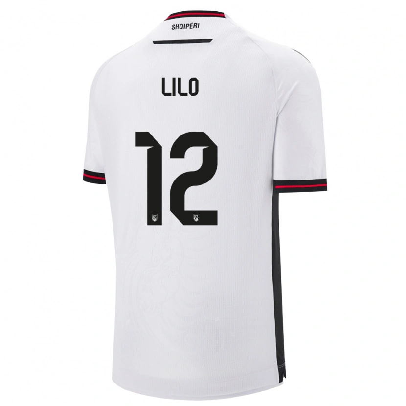 Danxen Women Albania Klidman Lilo #12 White Black Away Jersey 26-28 T-Shirt