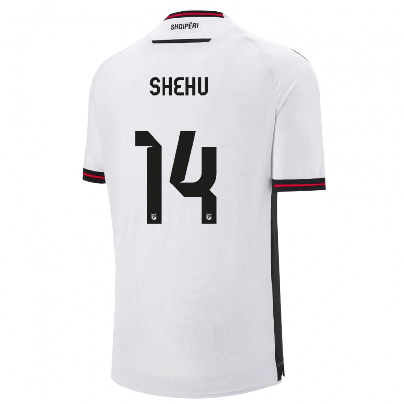 Danxen Women Albania Aidon Shehu #14 White Black Away Jersey 26-28 T-Shirt