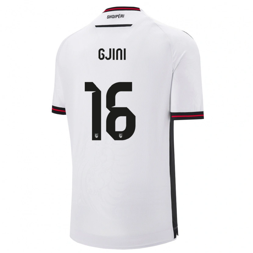 Danxen Women Albania Luçije Gjini #16 White Black Away Jersey 26-28 T-Shirt