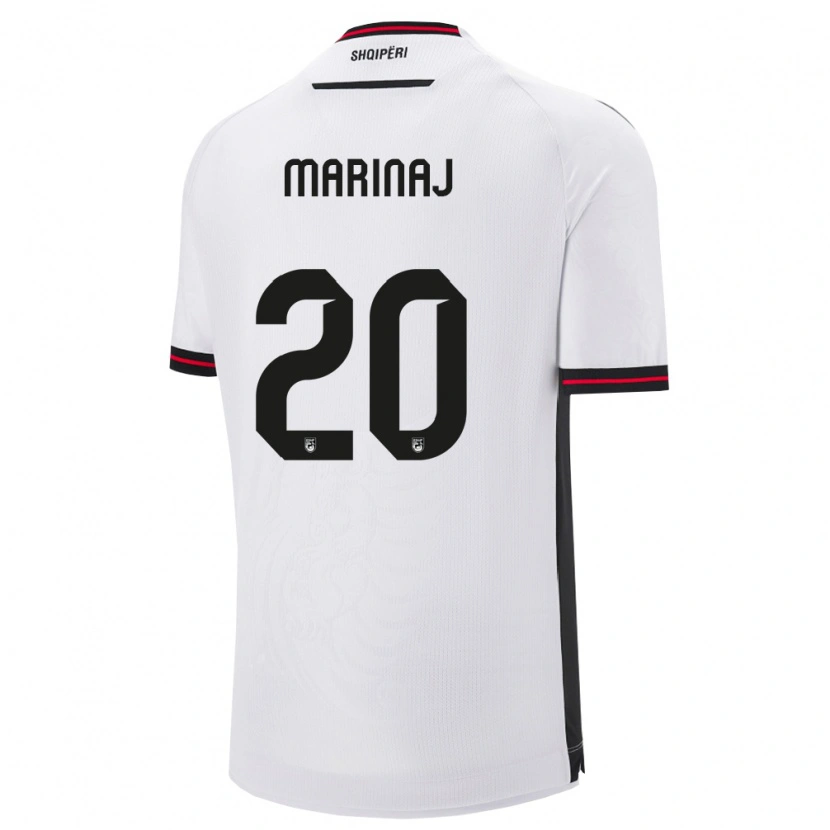 Danxen Women Albania Kledi Marinaj #20 White Black Away Jersey 26-28 T-Shirt