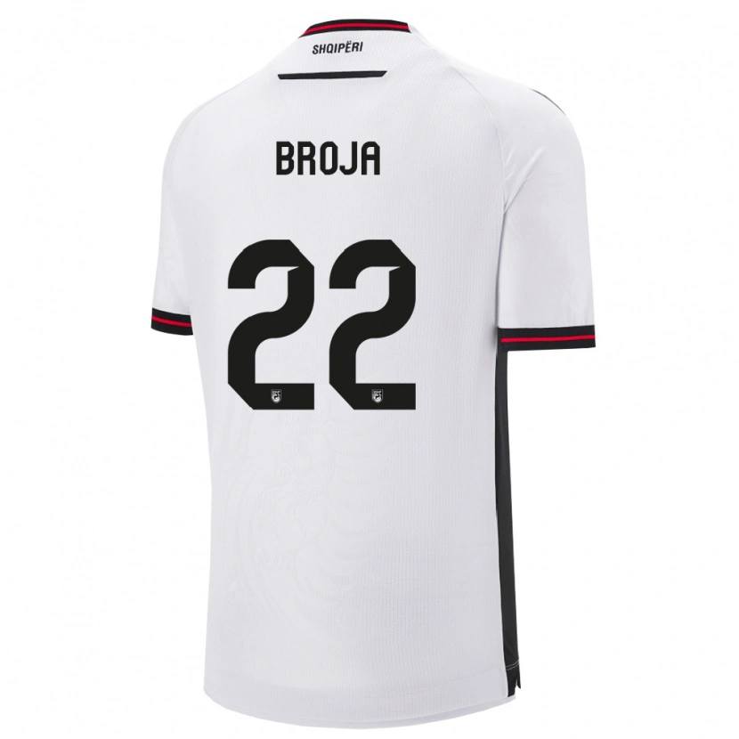 Danxen Women Albania Armando Broja #22 White Black Away Jersey 26-28 T-Shirt