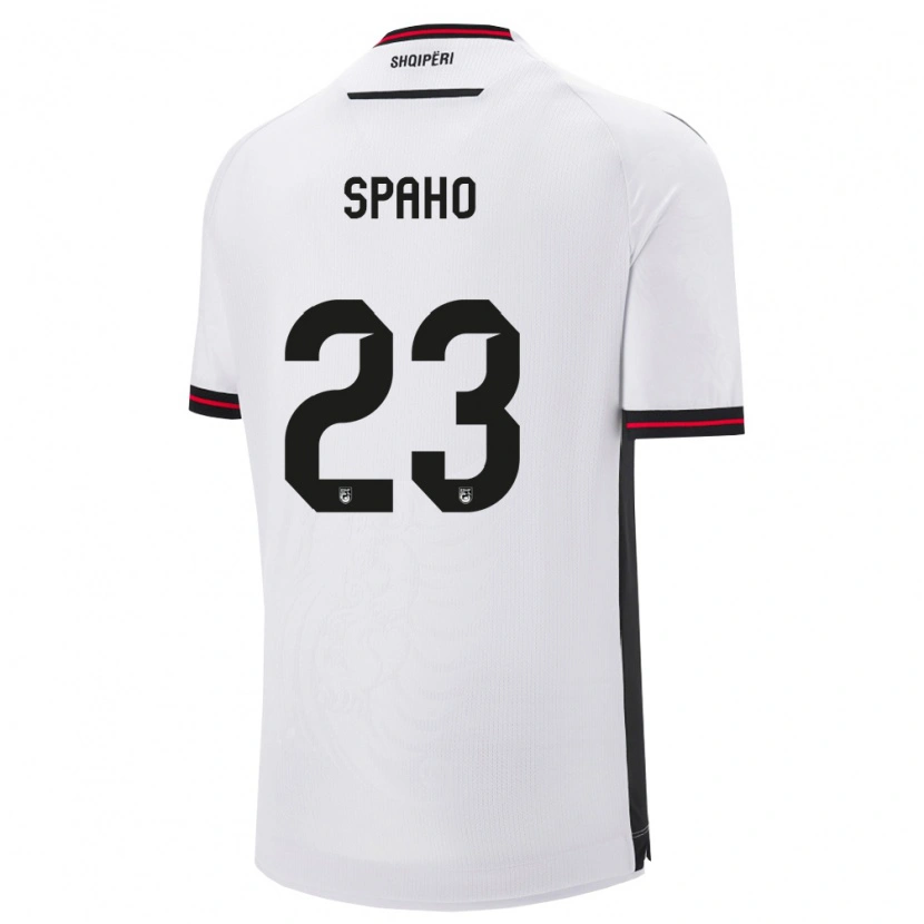 Danxen Women Albania Klesjana Spaho #23 White Black Away Jersey 26-28 T-Shirt