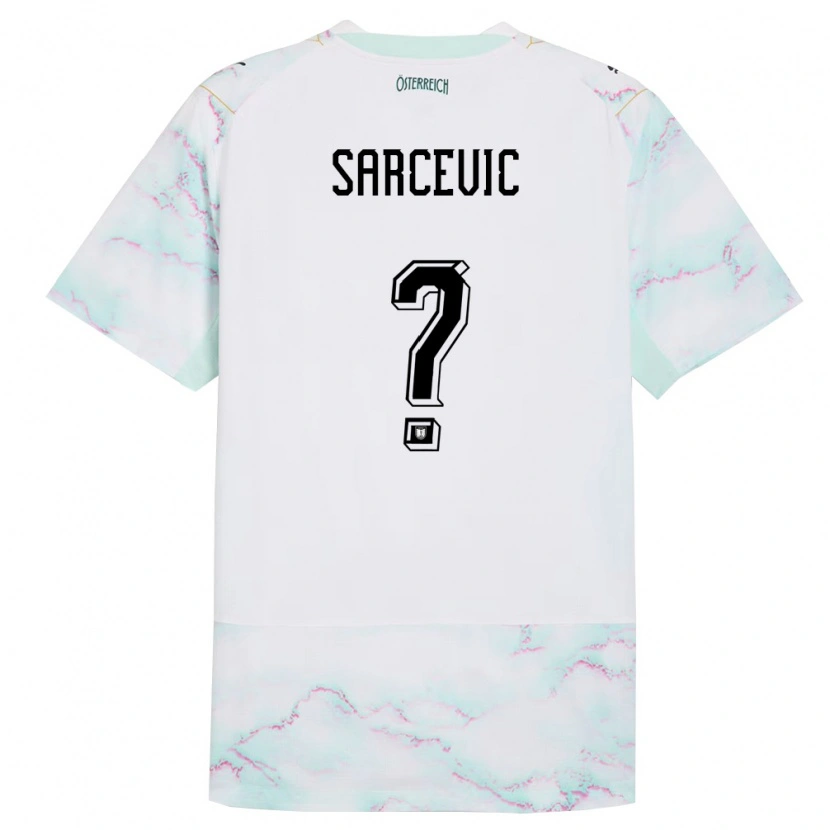 Danxen Women Austria Nikola Sarcevic #0 White Green Gold Away Jersey 26-28 T-Shirt