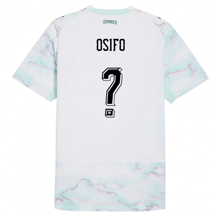 Danxen Women Austria David Osifo #0 White Green Gold Away Jersey 26-28 T-Shirt