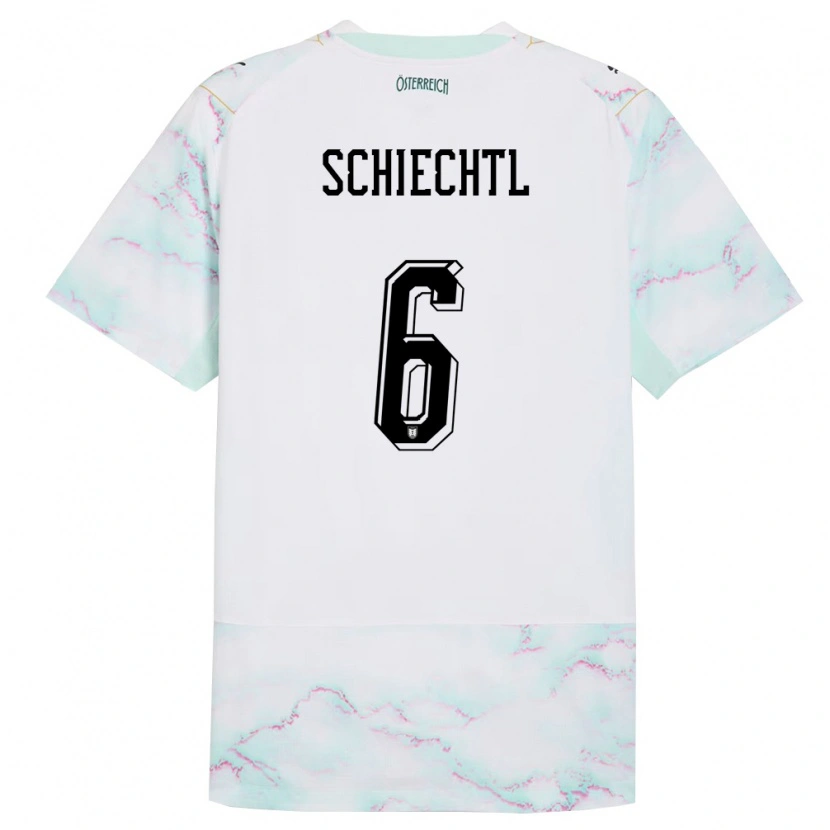 Danxen Women Austria Katharina Schiechtl #6 White Green Gold Away Jersey 26-28 T-Shirt