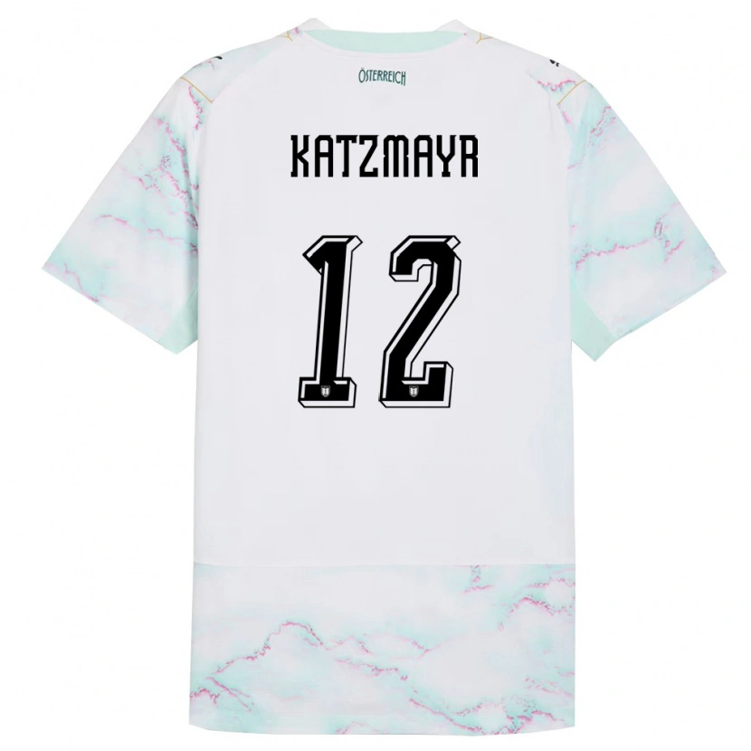 Danxen Women Austria Christof Katzmayr #12 White Green Gold Away Jersey 26-28 T-Shirt